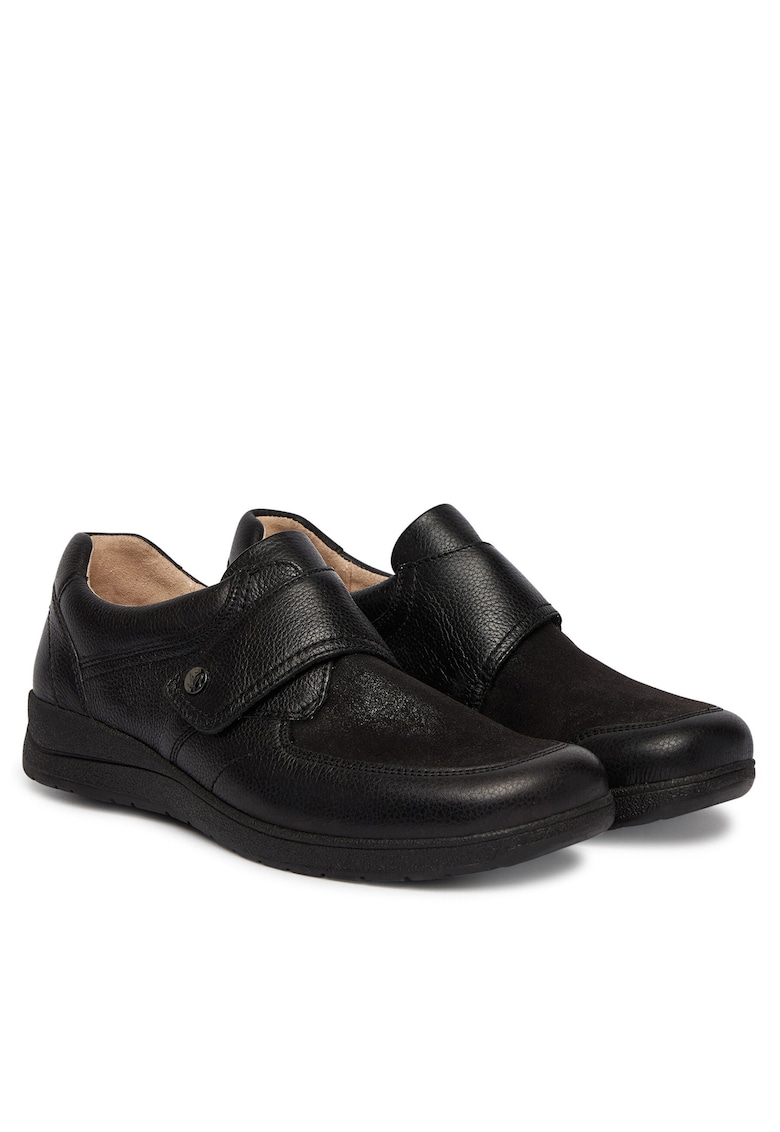Pantofi pentru dama - piele naturala - negru - sistem inchidere Velcro