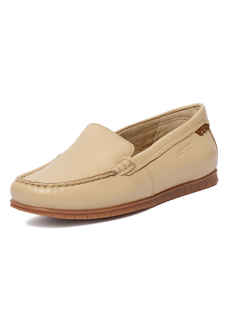 Mocasini de dama - de piele naturala - bej
