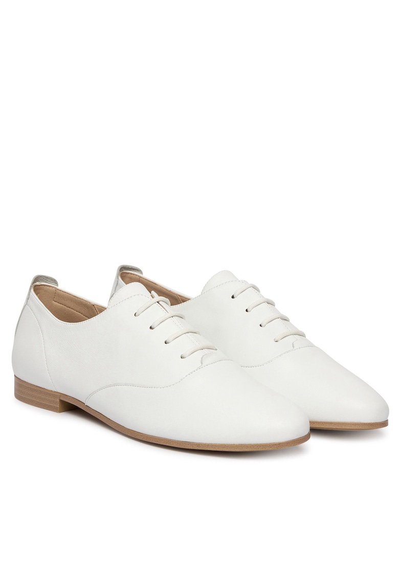 Pantofi dama - piele naturala - alb - design minimalist