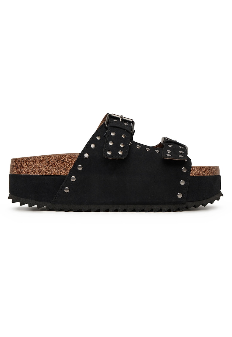 Papuci dama - negru - material sintetic -