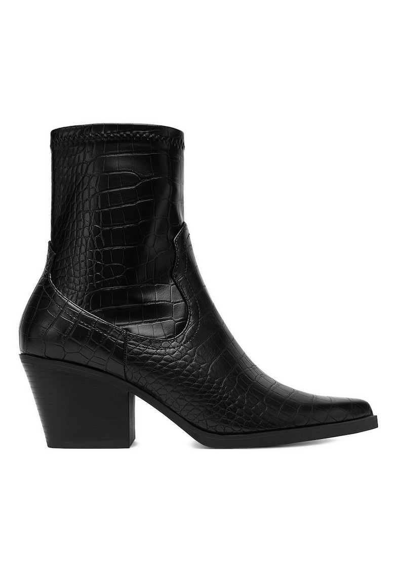 Botine dama - clasic - negru - material sintetic -