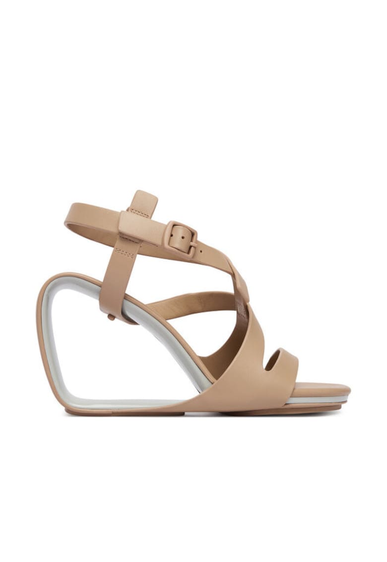Sandale dama - piele naturala - bej - sistem inchidere Velcro