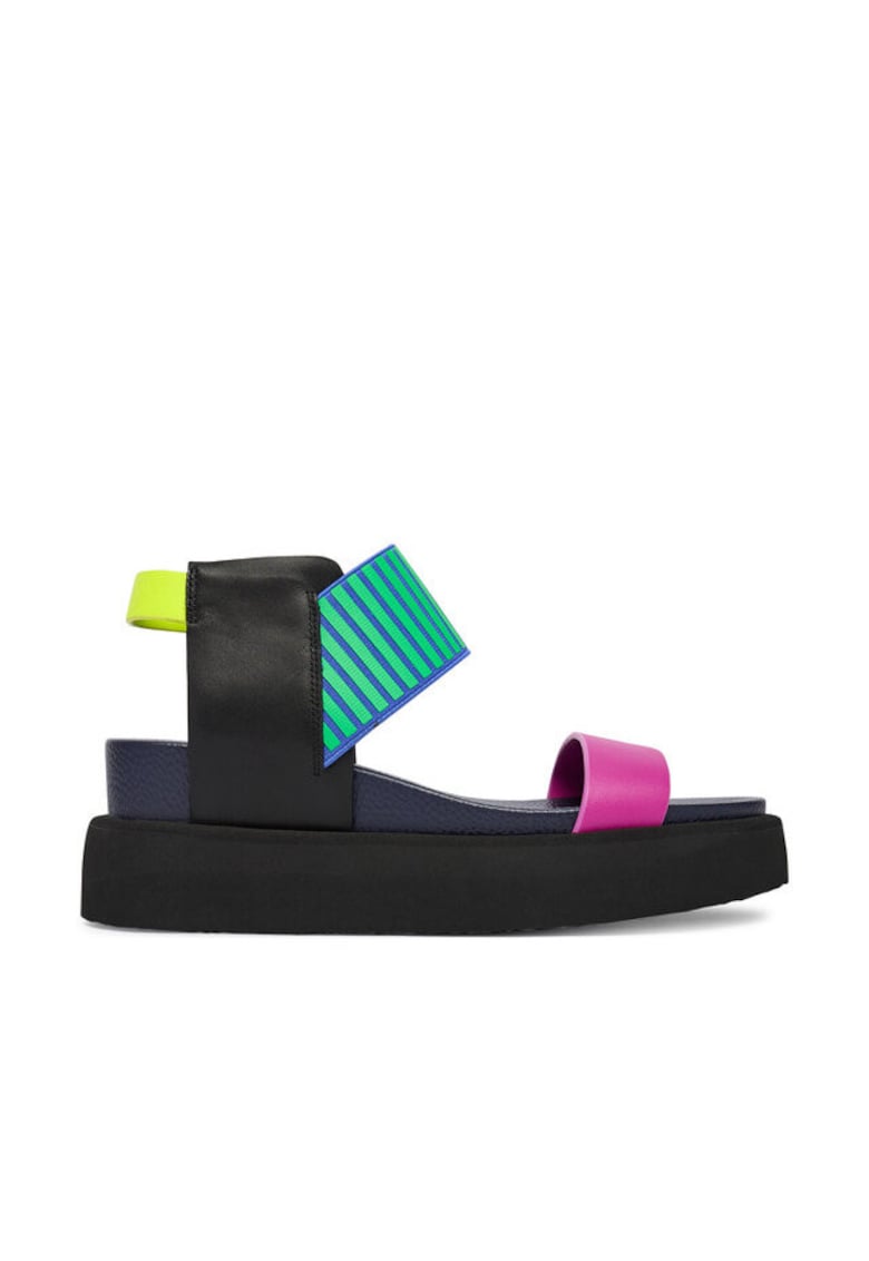 Sandale dama - piele naturala - Multicolor
