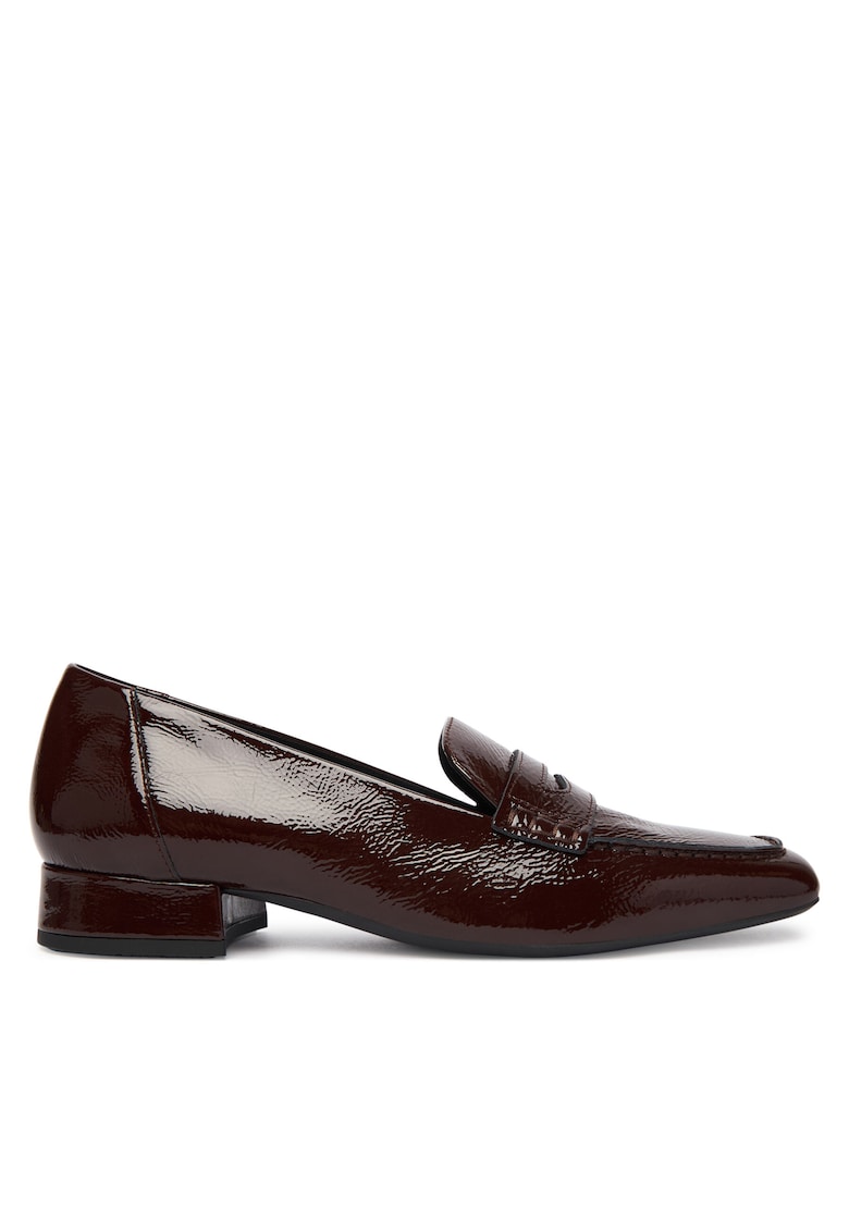 Pantofi dama - piele lacuita - rosu - varf patrat