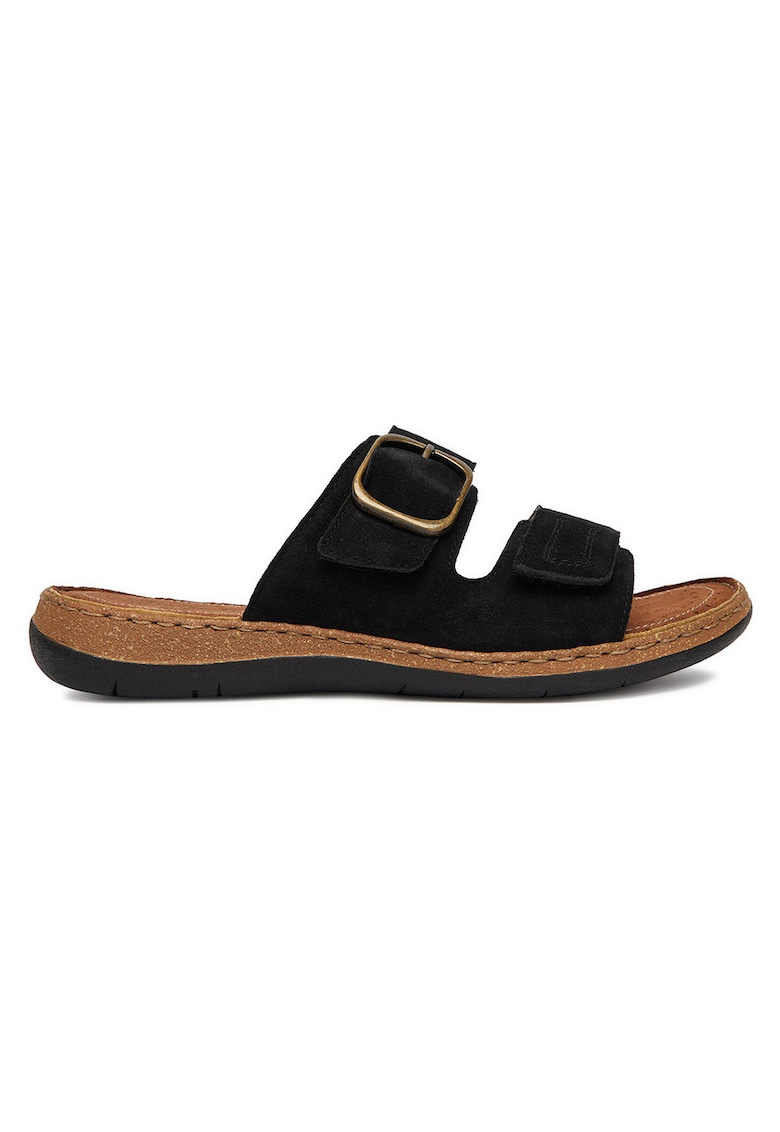 Papuci dama - piele naturala - negru