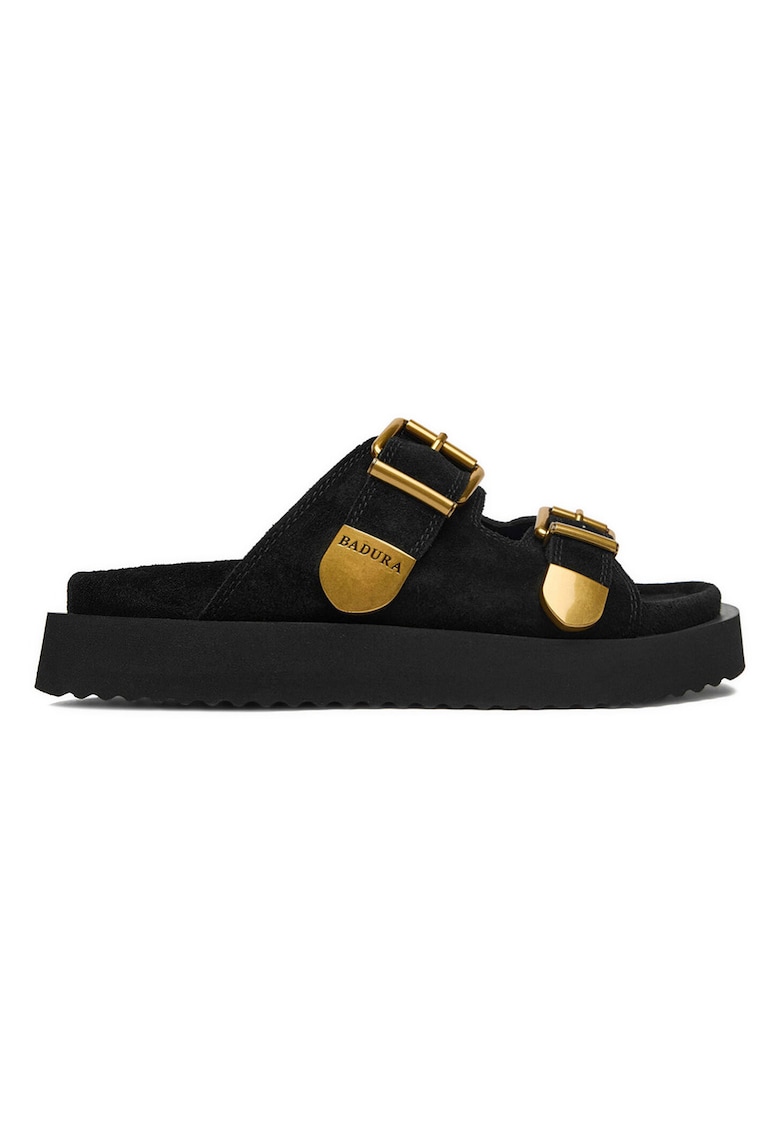 Papuci dama - piele naturala - negru