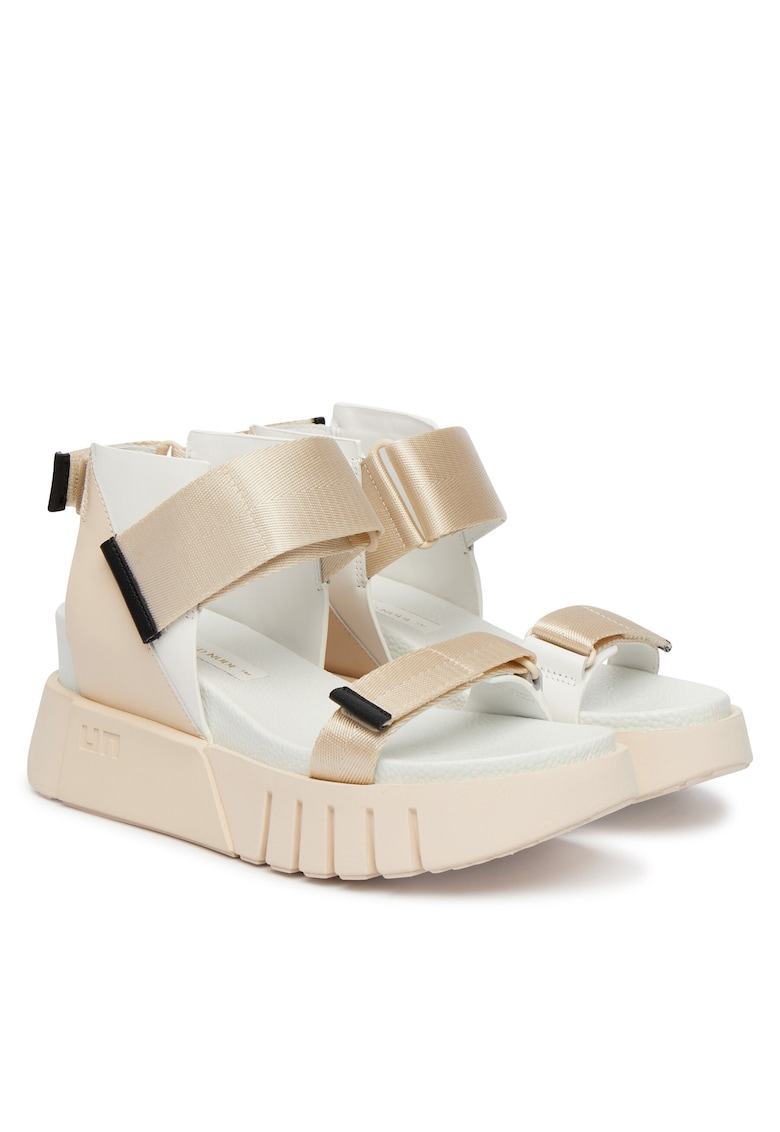 Sandale dama - velcro - bej - textil