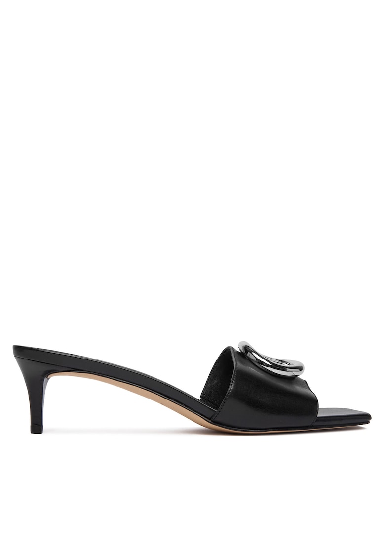 Papuci dama - piele naturala - toc stiletto - negru