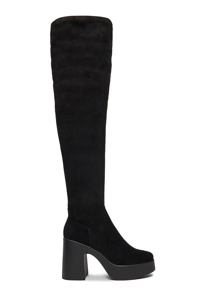 Cizme dama - clasic - negru - textil -