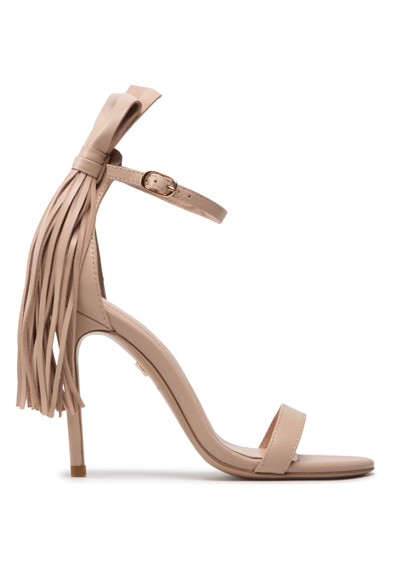 Sandale dama - stiletto - bej - piele naturala -
