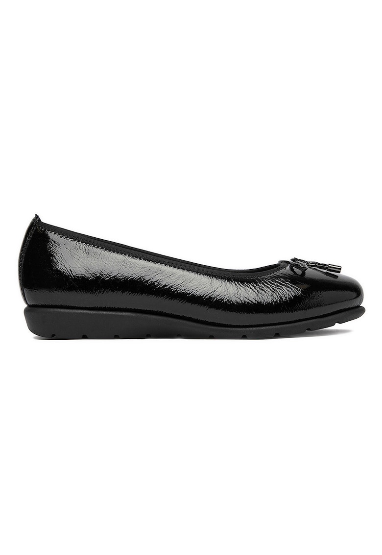Balerini dama - piele naturala - negru - tocul pana