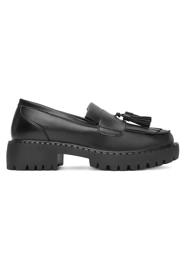 Mocasini dama - piele ecologica - negru -
