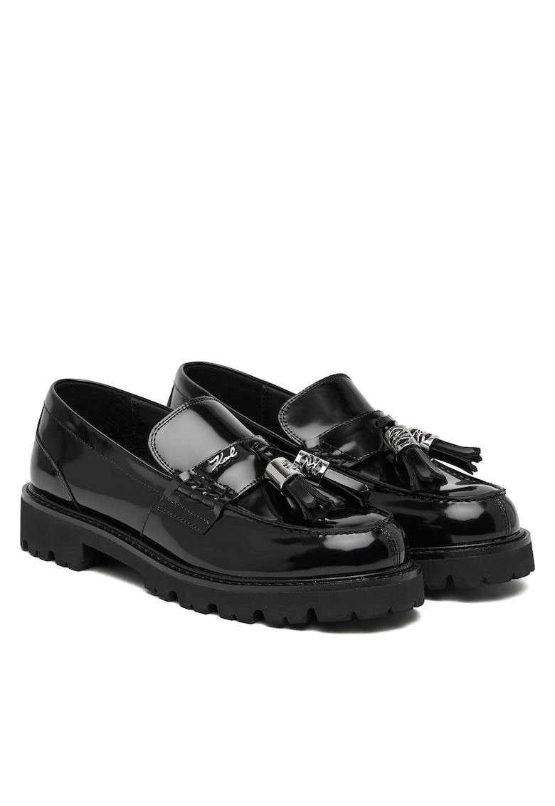Mocasini dama piele lacuita - talpa groasa - negru