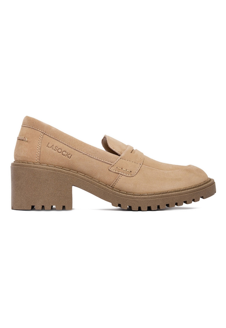 Mocasini de dama - piele naturala - bej