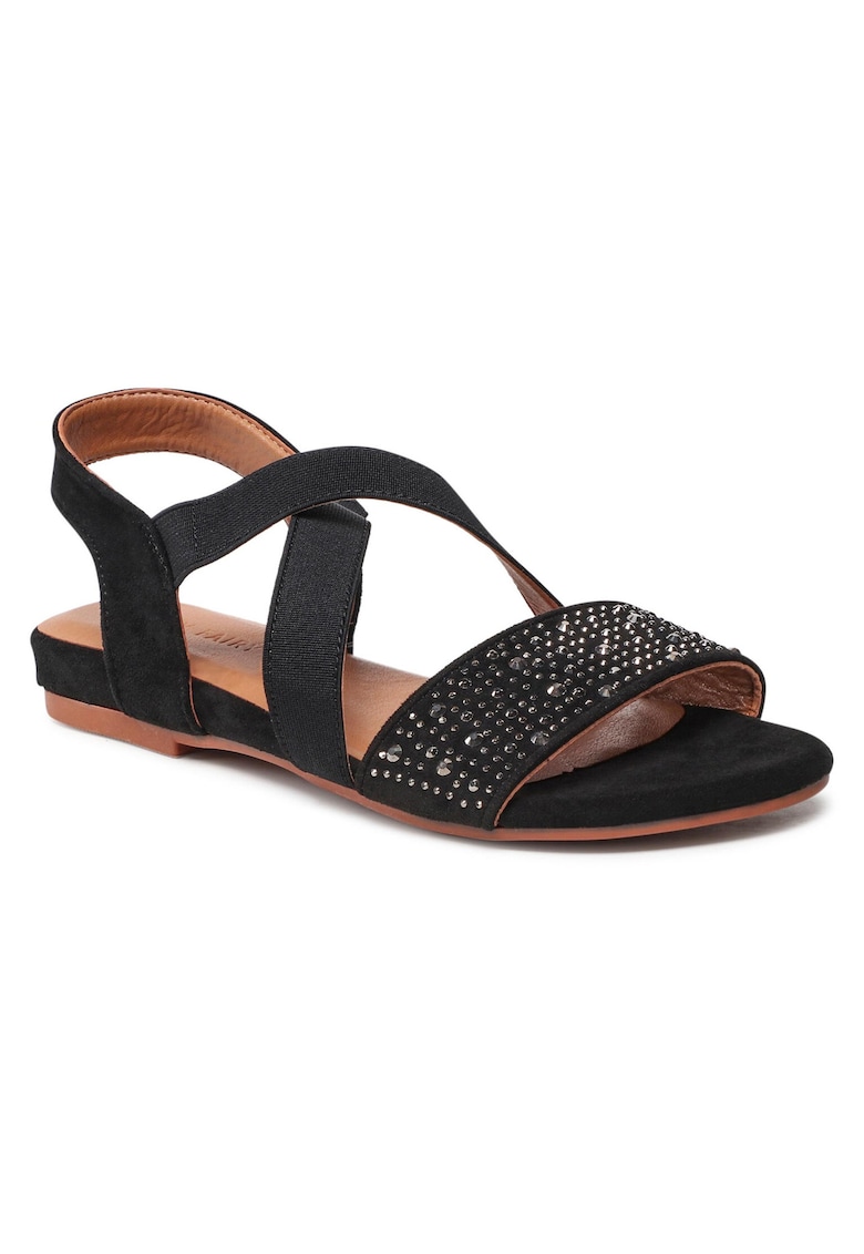 Sandale dama - material textil - negru -