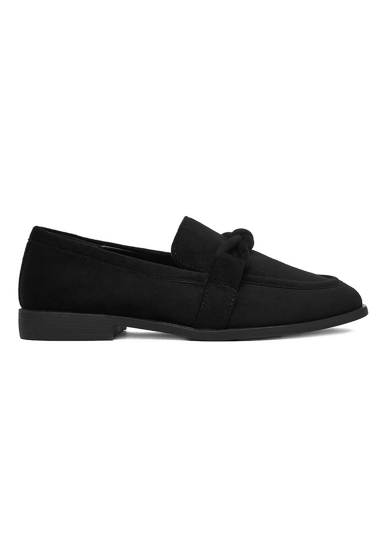 Mocasini de dama - din material textil negru