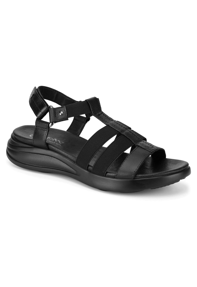 Sandale dama - textil - negru - sistem inchidere Velcro -