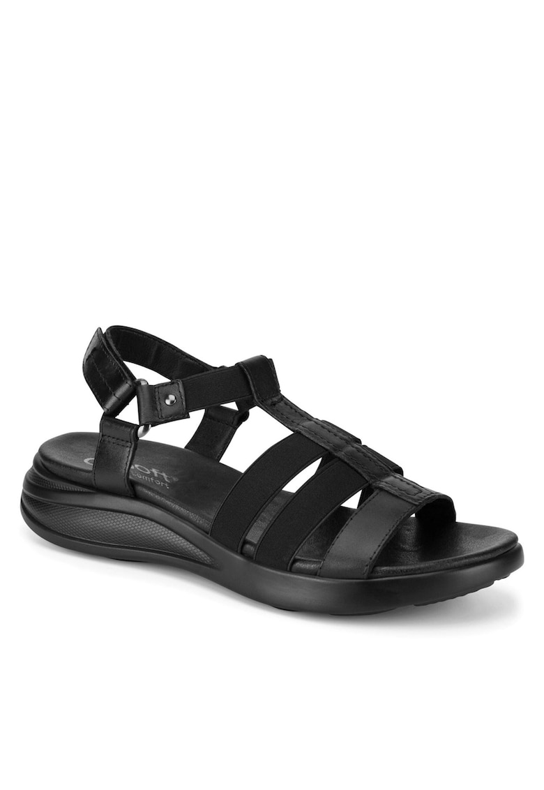 Sandale dama - textil - negru - sistem inchidere Velcro -