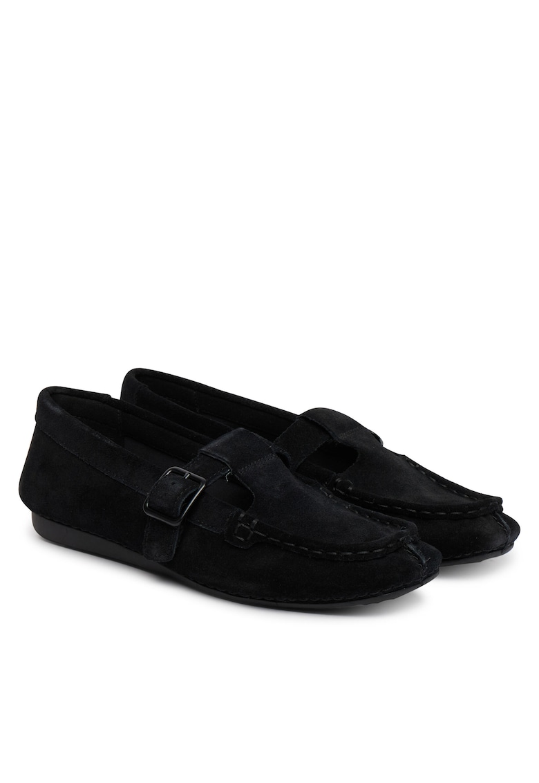 Mocasini de dama - din piele naturala negru