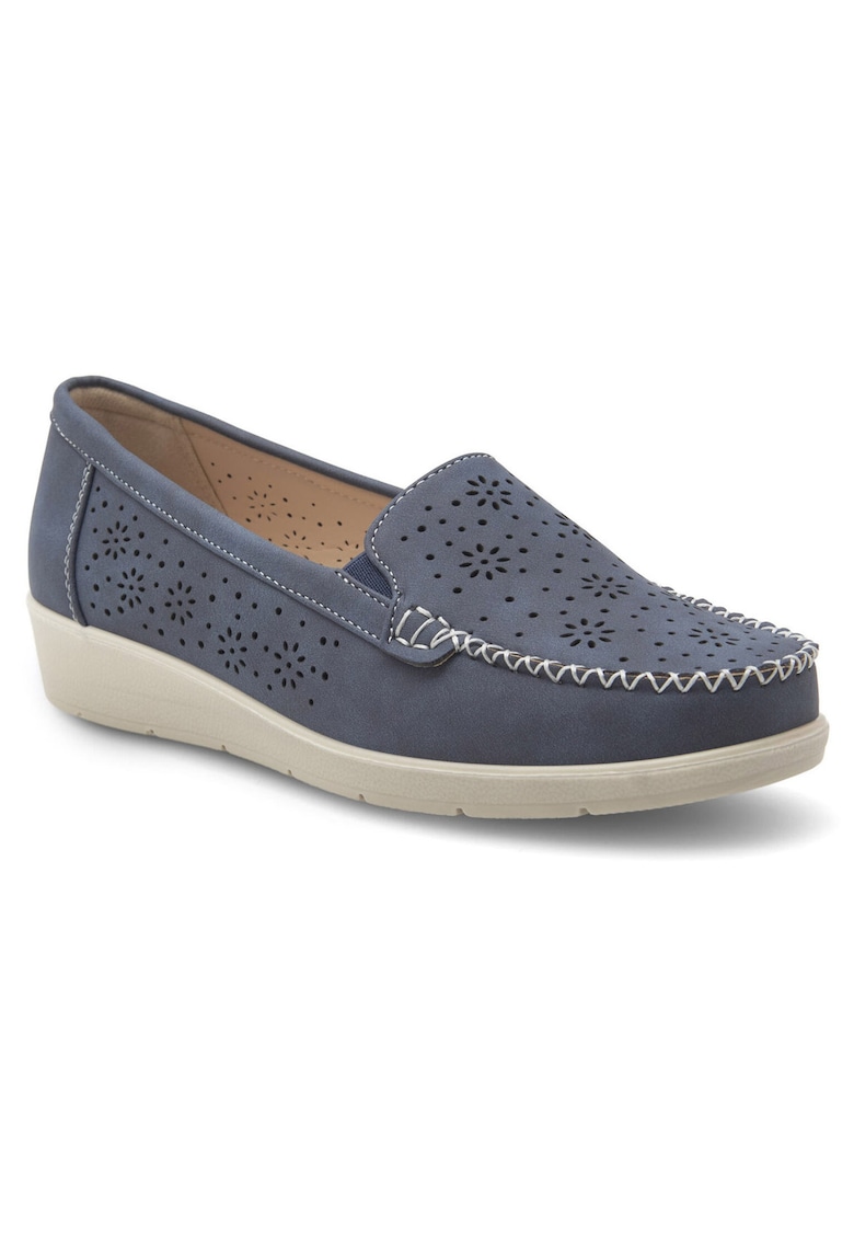 Mocasini dama - slip-on - albastru - material sintetic