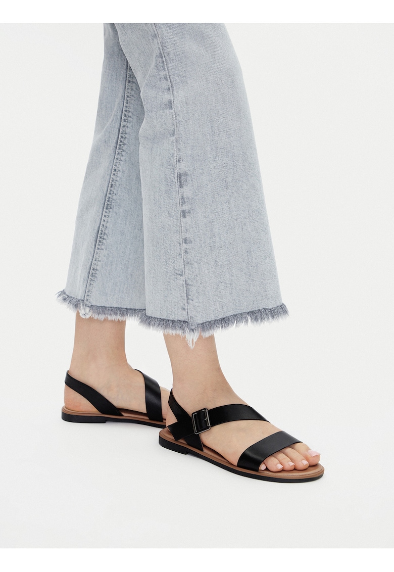 Sandale dama - material sintetic - negru -