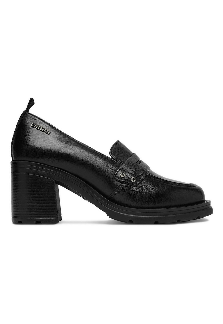 Mocasini dama - piele naturala - toc - negru