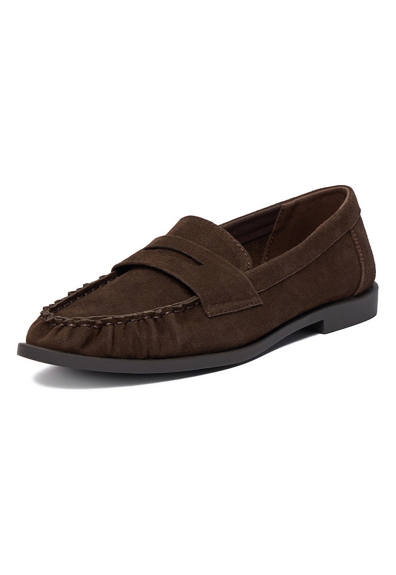 Mocasini de dama - textil - maro