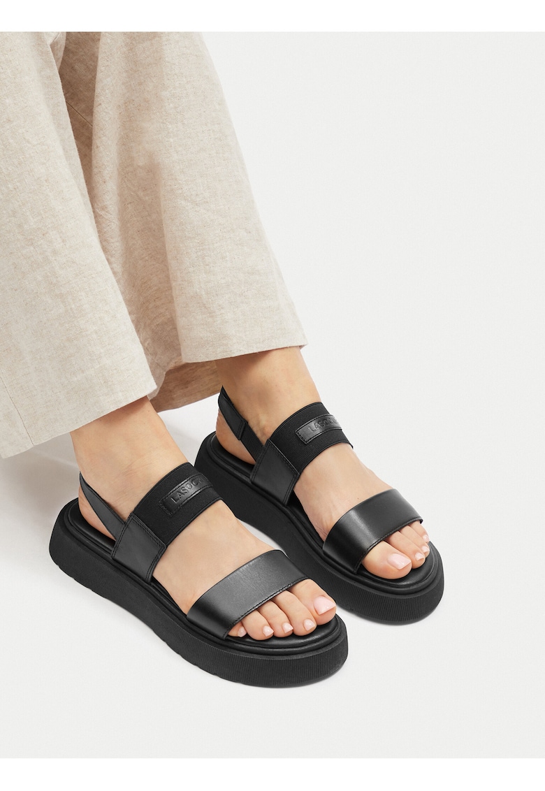 Sandale dama - piele naturala - negru -