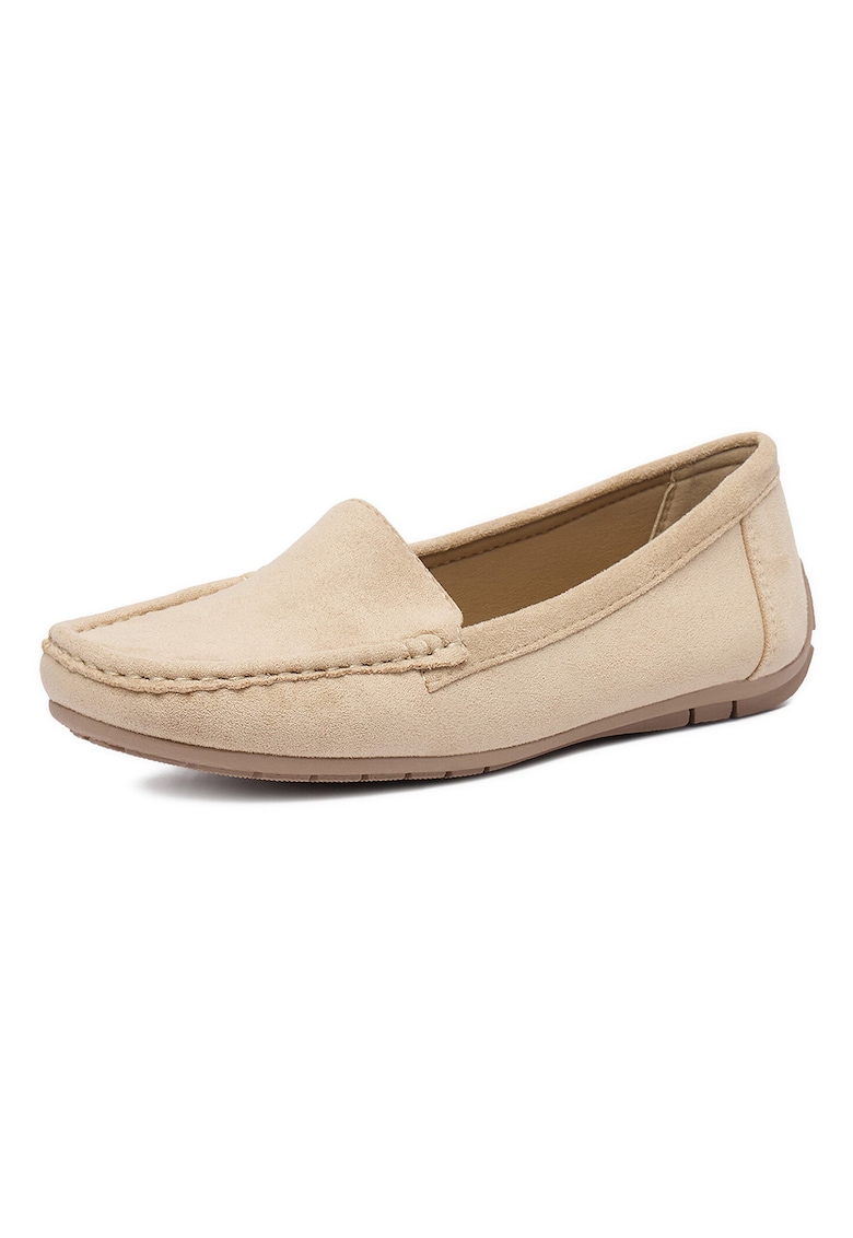 Mocasini de dama - tesatura - bej