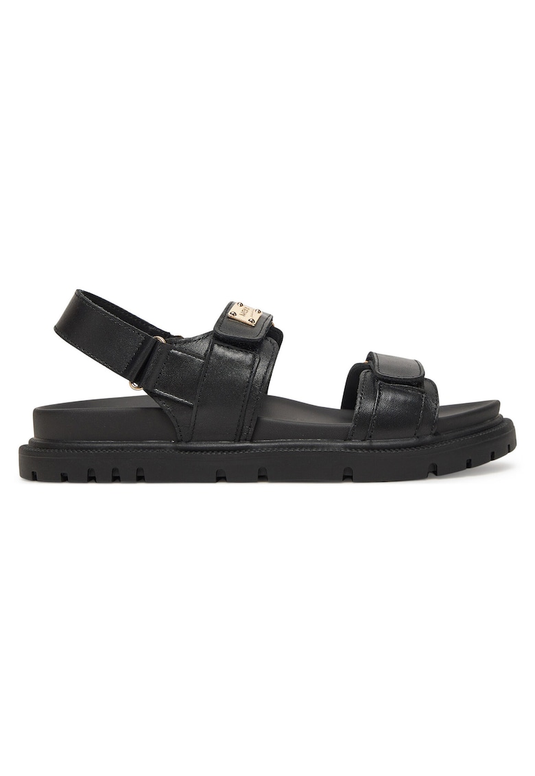 Sandale dama - piele naturala - velcro - negru