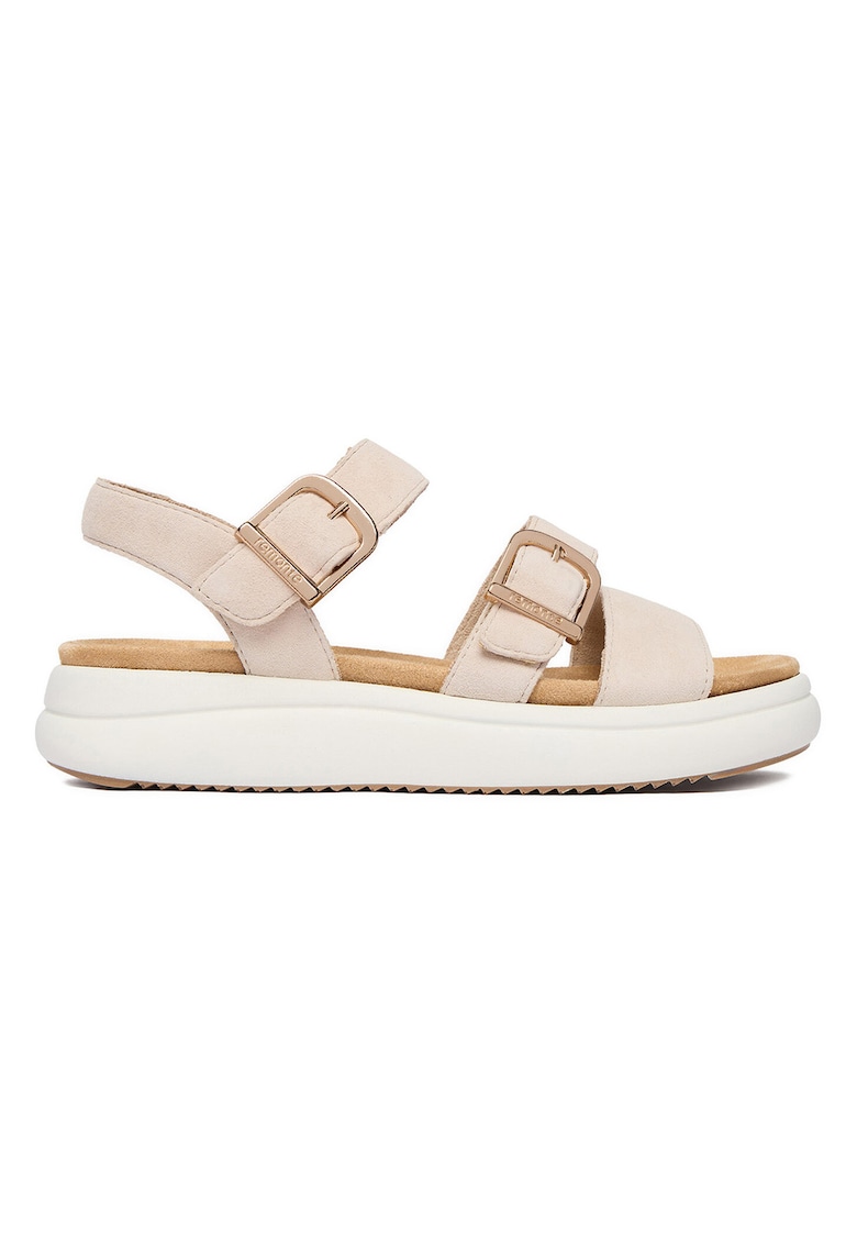 Sandale dama - piele naturala - bej - inchidere velcro