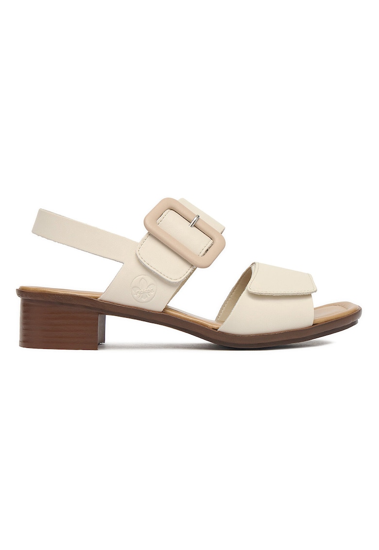 Sandale de dama - piele naturala - bej - sistem inchidere Velcro