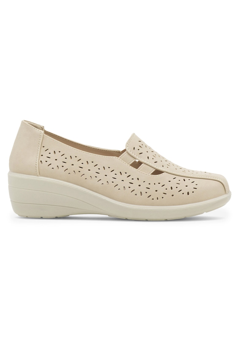 Mocasini material textil - bej