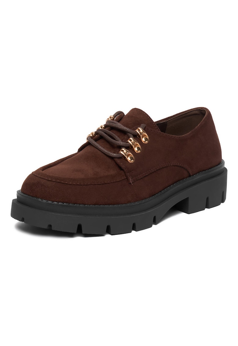 Pantofi dama - textil - maro - talpa groasa