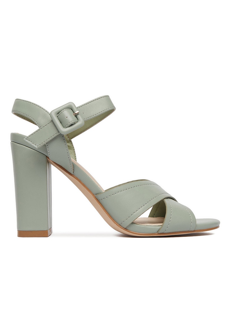 Sandale dama - material sintetic - toc clasic - verde