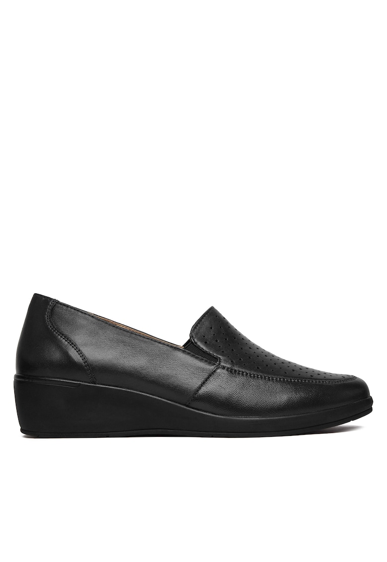 Mocasini dama - piele naturala - bleumarin - cu platforma