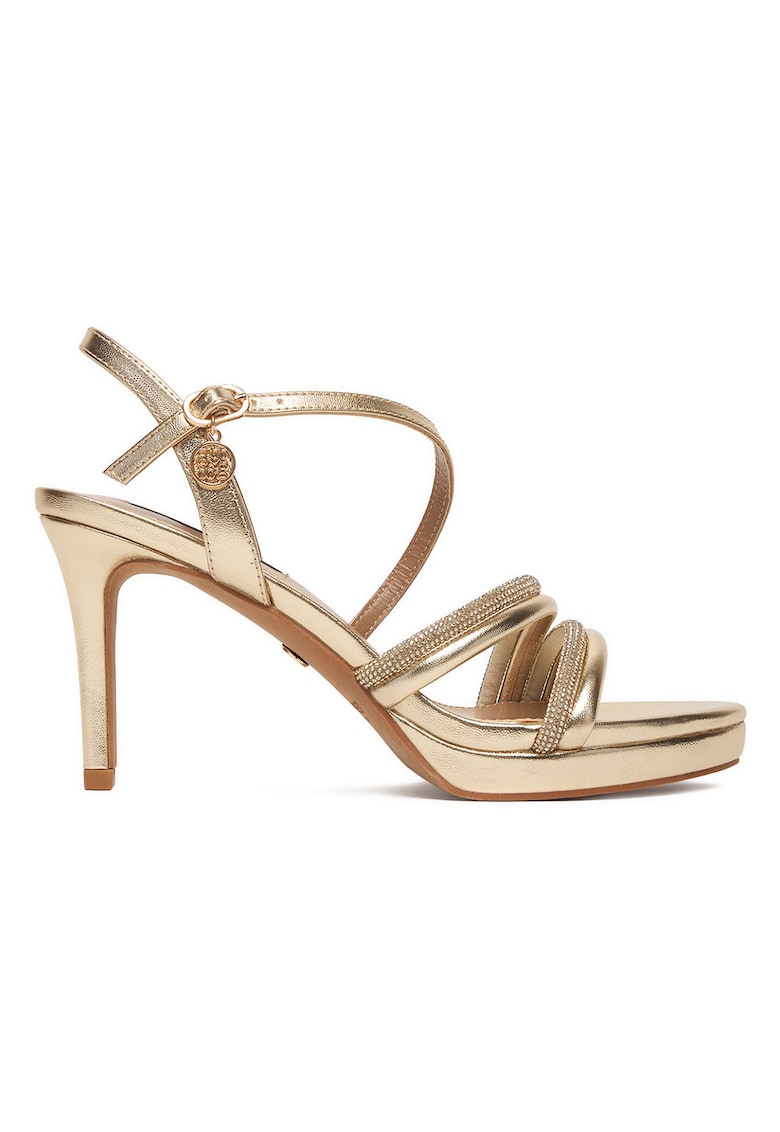 Sandale dama - stiletto - auriu - material sintetic