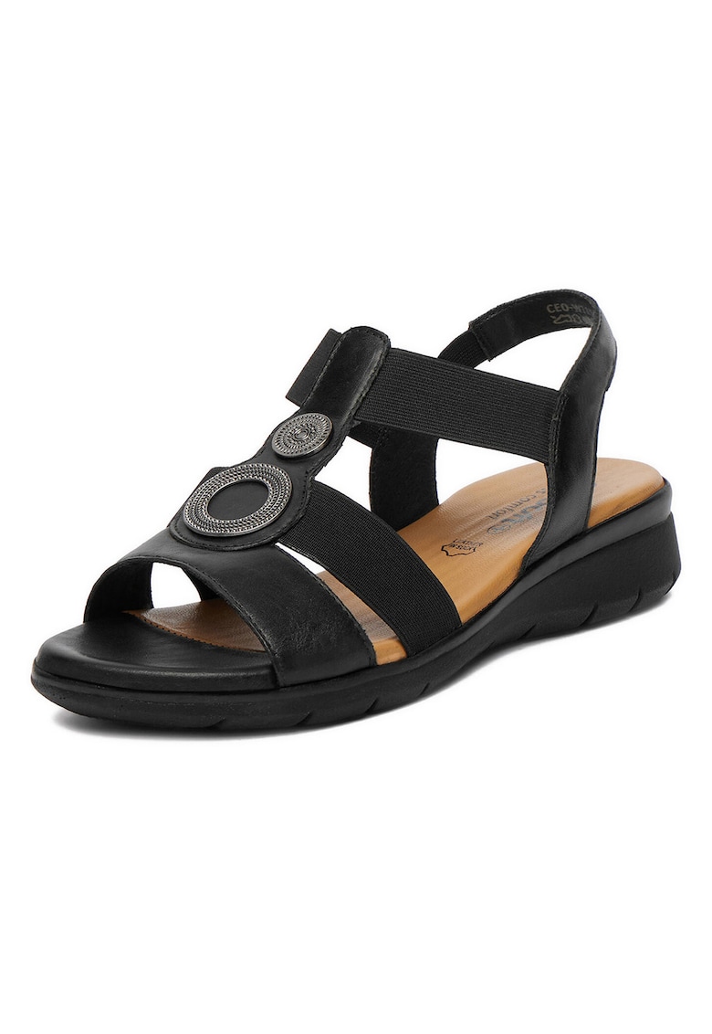 Sandale dama - piele naturala - negru - design minimalist