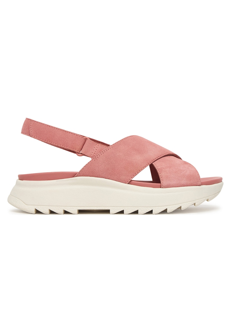 Sandale dama - piele naturala - roz - sistem inchidere Velcro