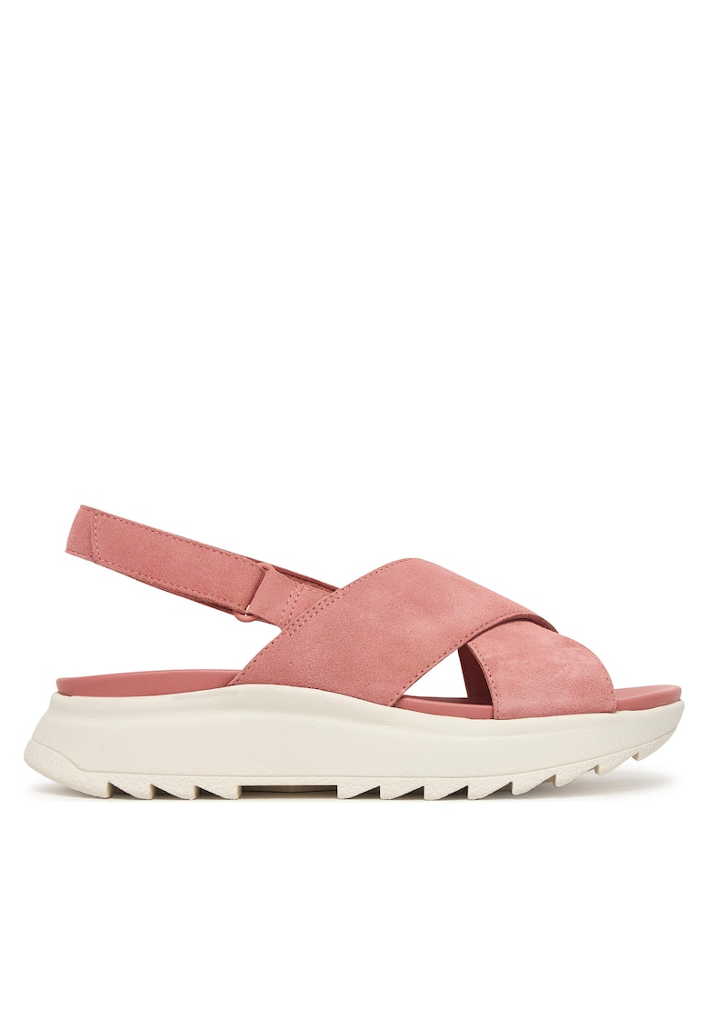 Sandale dama - piele naturala - roz - sistem inchidere Velcro