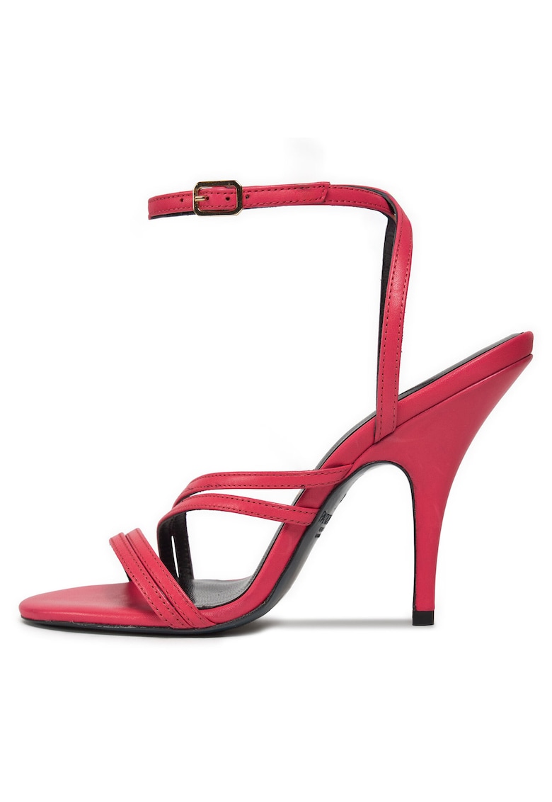 Sandale dama - stiletto - roz - piele naturala