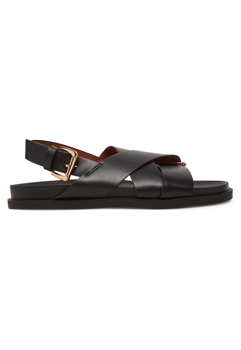 Sandale dama - piele naturala - negru -
