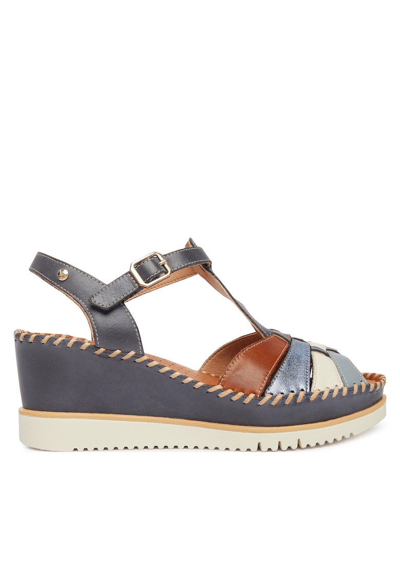 Sandale dama - piele naturala - multicolor - sistem inchidere Velcro