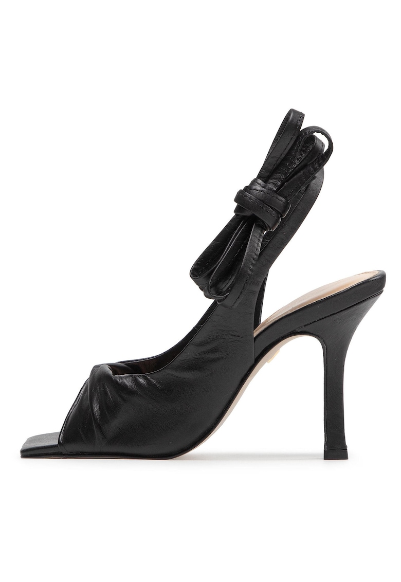 Sandale dama - stiletto - negru - piele naturala -