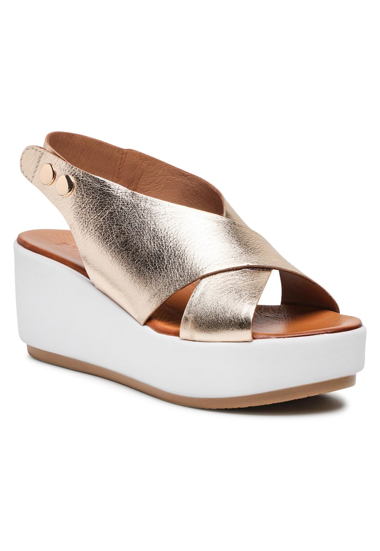 Sandale dama - piele naturala - auriu -