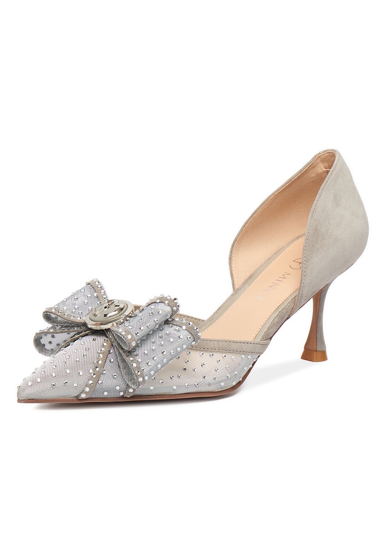 Pantofi dama - stiletto - gri - piele naturala -