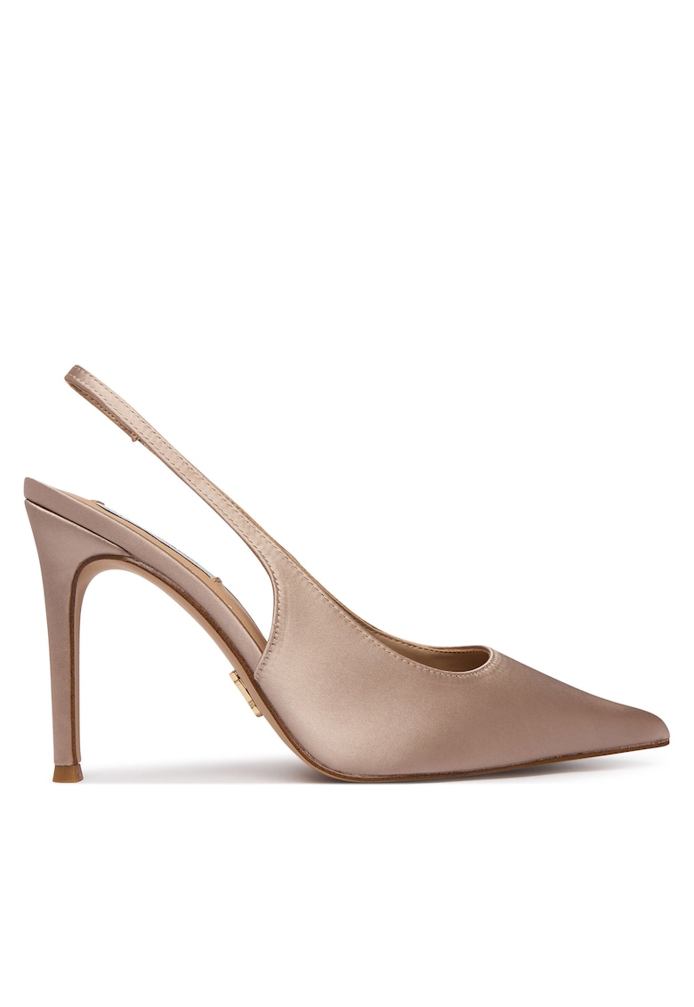 Pantofi dama - toc stiletto - bej - textil