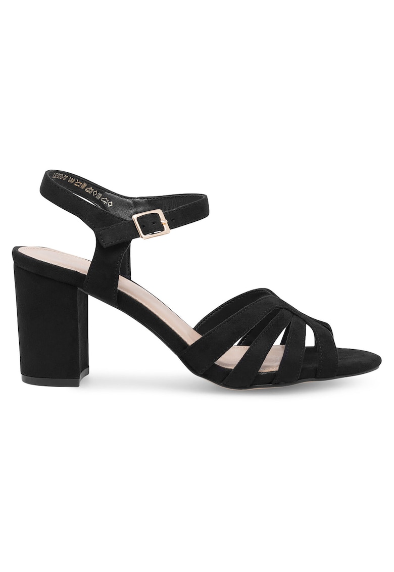 Sandale dama - clasic - negru - textil -