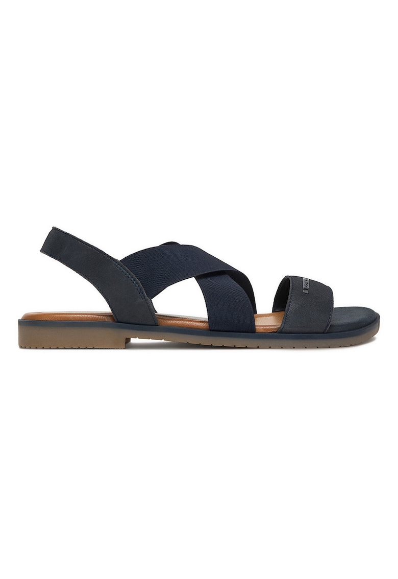 Sandale dama - piele naturala - bleumarin - curele elastice