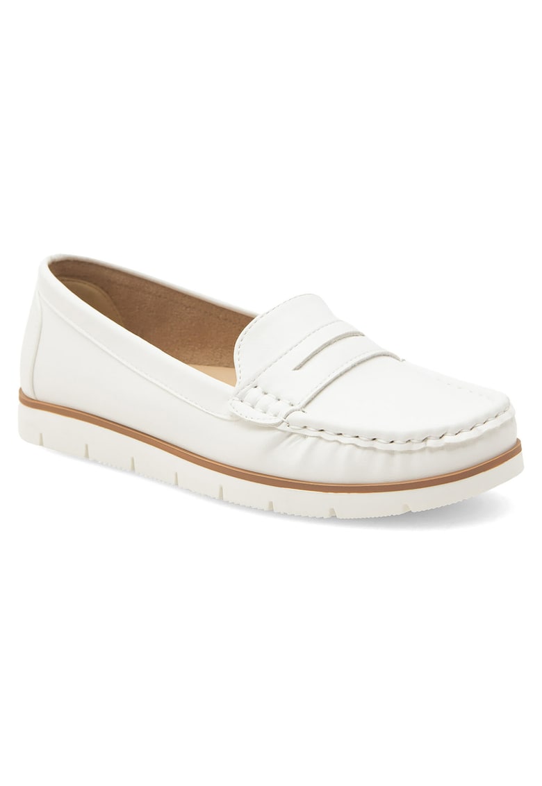 Mocasini dama - alb - material textil